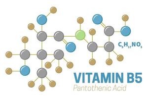 Vitamina b5 pantotênico ácido molécula ilustração vetor