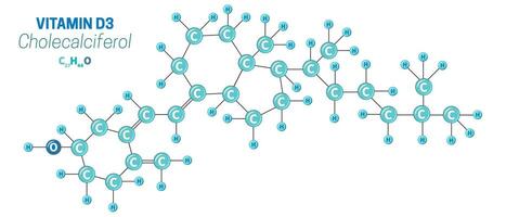 colecalciferol d3 Vitamina molécula química vetor