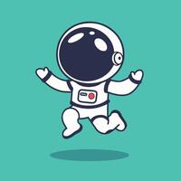 estrangeiro ícone - uma feliz astronauta plano ícone ilustração vetor