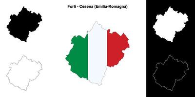 Forli - cesena província esboço mapa conjunto vetor