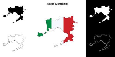 Napoli província esboço mapa conjunto vetor