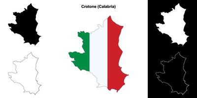 crotone província esboço mapa conjunto vetor