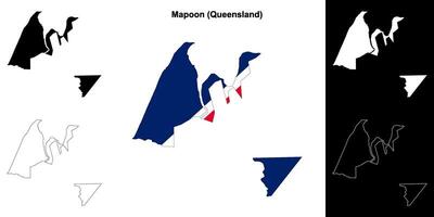 mapa, Queensland esboço mapa conjunto vetor