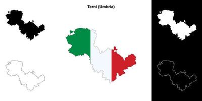 Terni província esboço mapa conjunto vetor