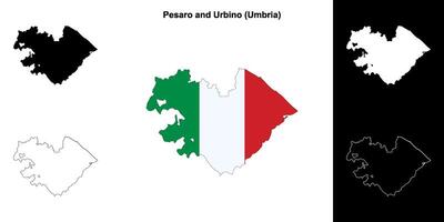 Pesaro e urbino província esboço mapa conjunto vetor
