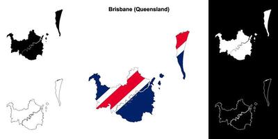 Brisbane, Queensland esboço mapa conjunto vetor