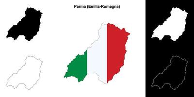 parma província esboço mapa conjunto vetor