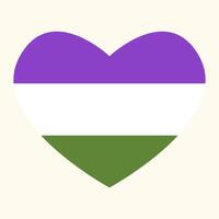 coração com genderqueer bandeira. orgulho mês conceito. vetor