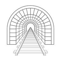 Ferrovia túnel isolado em cinzento fundo. ilustração eps 10. vetor