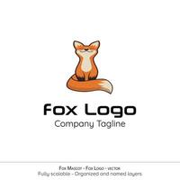 Raposa mascote logotipo - ilustração vetor