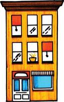 laranja minimalista casa ilustração vetor