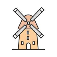 ícone de cor do moinho de vento. agricultura. ilustração vetorial isolada vetor