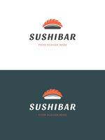 Sushi restaurante emblema logotipo modelo ilustração. vetor