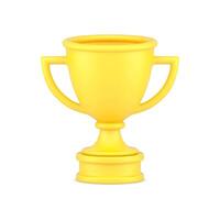 amarelo copo vencedora 3d ícone. a Principal prêmio para bem sucedido campeão vetor