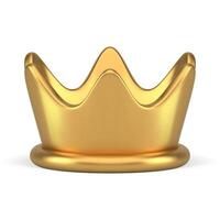 Prêmio antigo dourado joalheria coroa real medieval símbolo realista 3d ícone isométrico vetor