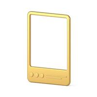 dourado social mania postar quadro, Armação 3d realista ilustração vetor