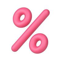 percentagem Rosa lustroso balão símbolo venda desconto compras especial oferta realista 3d ícone vetor