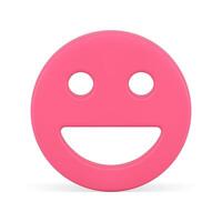 Rosa lustroso sorrir emoticon emoji feliz personagem facial expressão círculo 3d ícone vetor