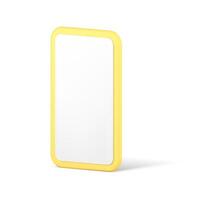 Smartphone esvaziar tela amarelo Projeto isométrico celular do utilizador interface modelo 3d ícone vetor