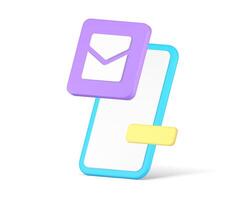 Novo mensagem bate-papo Smartphone notificação entrada carta social meios de comunicação rede aplicativo 3d ícone vetor