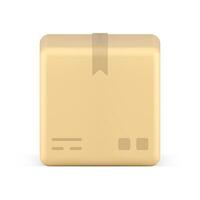 quadrado cartão caixa carga correio logístico Entrega pacote com carimbo realista 3d ícone vetor
