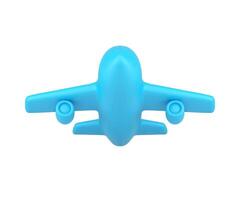 viagem período de férias ar transporte vôo jato avião com asas e turbina 3d ícone vetor