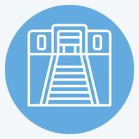 ícone túnel. relacionado para trem estação símbolo. azul olhos estilo. simples Projeto ilustração vetor