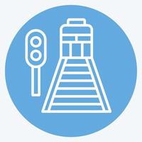 ícone estrada de ferro. relacionado para trem estação símbolo. azul olhos estilo. simples Projeto ilustração vetor