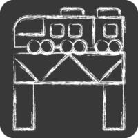 ícone ponte sobre a rio trem. relacionado para trem estação símbolo. giz estilo. simples Projeto ilustração vetor