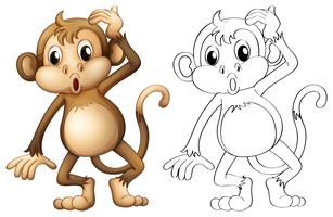 Doodles esboçar animal para macaco