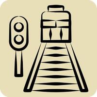 ícone estrada de ferro. relacionado para trem estação símbolo. mão desenhado estilo. simples Projeto ilustração vetor