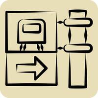 ícone trem estação. relacionado para trem estação símbolo. mão desenhado estilo. simples Projeto ilustração vetor
