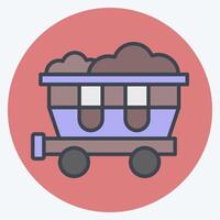 ícone carvão vagão. relacionado para trem estação símbolo. cor companheiro estilo. simples Projeto ilustração vetor