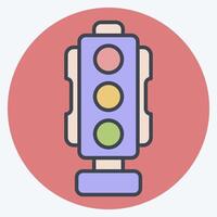 ícone tráfego sinal. relacionado para inteligente cidade símbolo. cor companheiro estilo. simples Projeto ilustração vetor