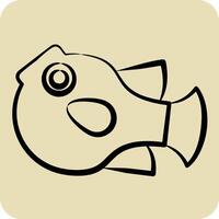 ícone baiacu peixe. relacionado para frutos do mar símbolo. mão desenhado estilo. simples Projeto ilustração vetor