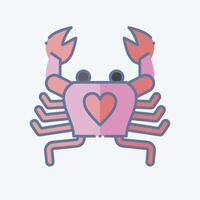 ícone caranguejo. relacionado para frutos do mar símbolo. rabisco estilo. simples Projeto ilustração vetor