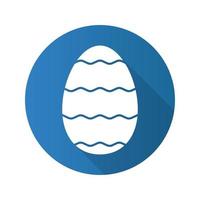 ícone de sombra longa de design plano de ovo de Páscoa. símbolo da silhueta do vetor