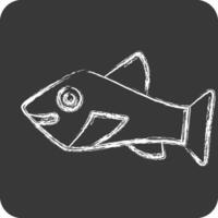 ícone truta. relacionado para frutos do mar símbolo. giz estilo. simples Projeto ilustração vetor