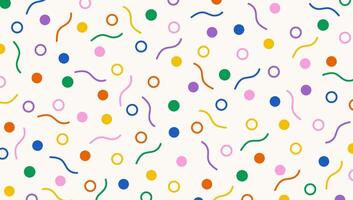 festivo colorida confete padronizar. criativo minimalista estilo arte fundo. Diversão rabisco Projeto vetor