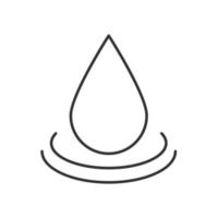 ícone linear de gota de água. ilustração de linha fina. símbolo de contorno de gota de líquido. desenho de contorno isolado de vetor