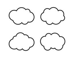 nuvem Preto esboço estilo ícones ilustração conjunto vetor