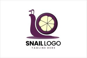 plano moderno simples mangostão Caracol logotipo modelo ícone símbolo Projeto ilustração vetor