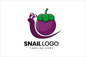 plano moderno simples mangostão Caracol logotipo modelo ícone símbolo Projeto ilustração vetor