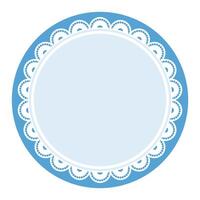 simples elegante negrito azul renda decorado com circular Beira Projeto vetor