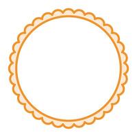 simples laranja circular em branco fundo com Vieira quadro, Armação fronteira enfeite vetor