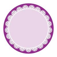 simples clássico roxa círculo forma com decorativo volta padrões Projeto vetor