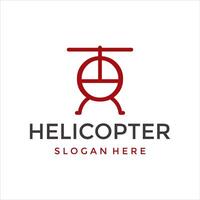 helicóptero linha ícone logotipo modelo vetor