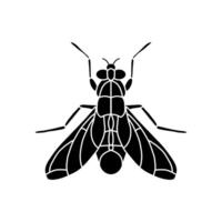 mosca Preto e branco ilustração. plano mosca ícone símbolo placa a partir de moderno animais coleção para Móvel conceito e rede apps Projeto vetor