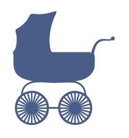 recém-nascido bebê carrinho de criança ícone. bebê transporte silhueta. uma símbolo do a nascimento do uma criança, materno Cuidado e amor vetor