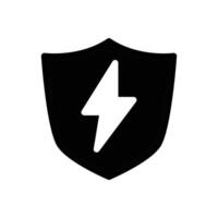seguro eletricidade sólido ícone Projeto Boa para local na rede Internet e Móvel aplicativo vetor